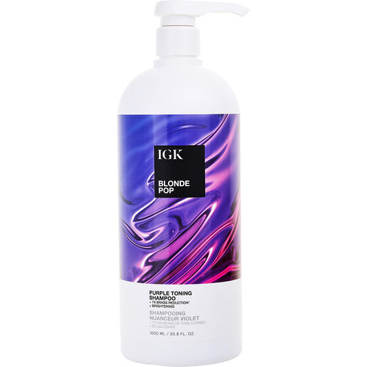 IGK by IGK (WOMEN) - BLONDE POP PURPLE TONING SHAMPOO 33.8 OZ