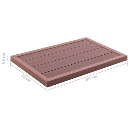 vidaXL Floor Element for Solar Shower Brown 39.8"x24.8"x2.2" WPC