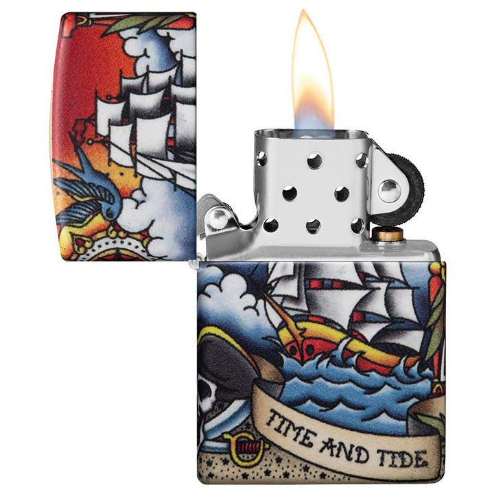 Zippo Windproof Lighter Nautical Tattoo Design