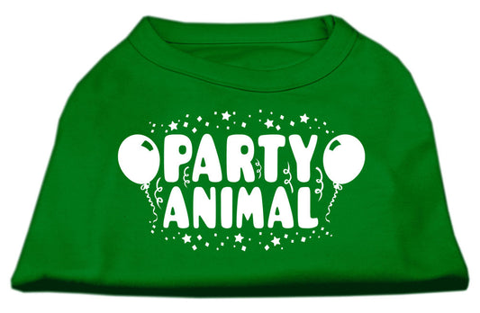 Party Animal Screen Print Shirt Emerald Green Sm