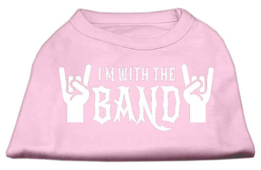 With the Band Screen Print Shirt Light Pink Med