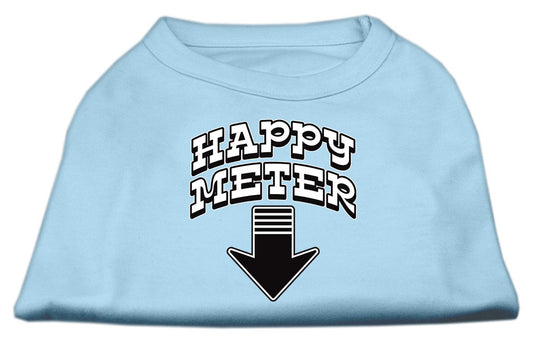 Happy Meter Screen Printed Dog Shirt Baby Blue XS