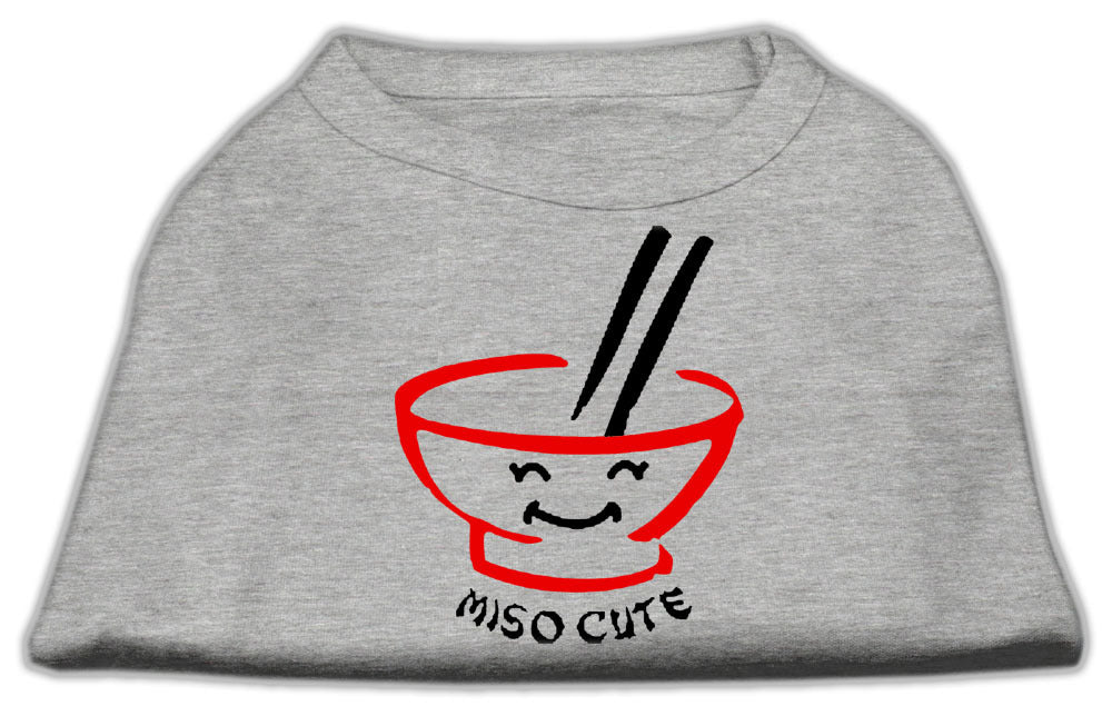 Miso Cute Screen Print Shirts Grey Lg