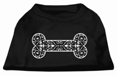 Henna Bone Screen Print Shirt Black XXL
