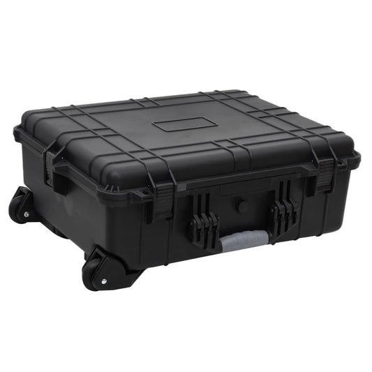 vidaXL Wheeled Flight Case Black 24.8"x19.7"x9.1" PP