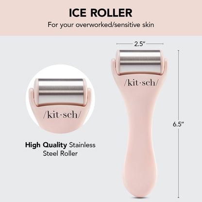 Kitsch - Ice Roller for Face - Stainless Steel Ice Face Roller Skin Care, Pink