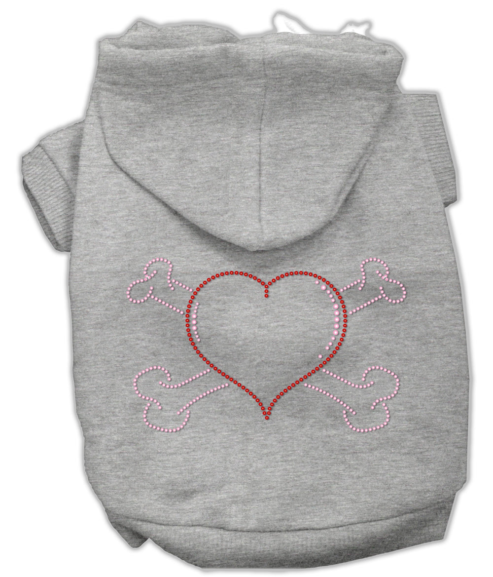 Heart and Crossbones Hoodies Grey M