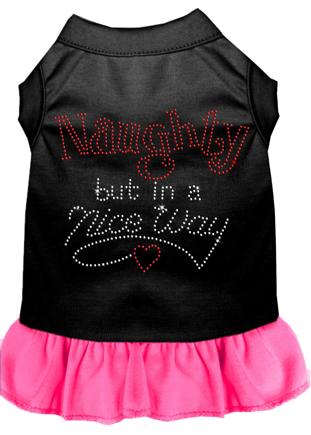 Rhinestone Naughty but in a nice way Dress Black with Bright Pink XXXL