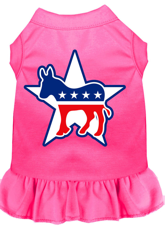 Democrat Screen Print Dress Bright Pink 4X (22)