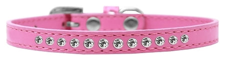 Clear Crystal Size 14 Bright Pink Puppy Collar