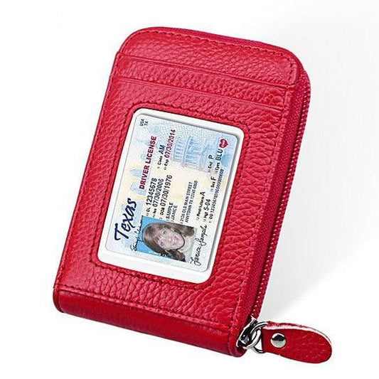 Color: Red - Zip Vault RFID Blocker Card Holder And Wallet