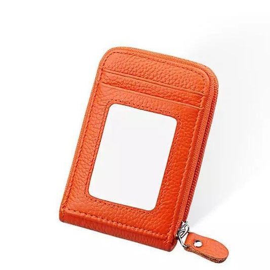 Color: Orange - Zip Vault RFID Blocker Card Holder And Wallet