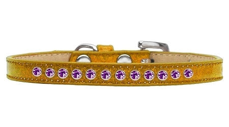 Purple Crystal Size 16 Gold Puppy Ice Cream Collar