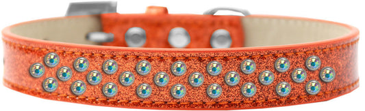 Sprinkles Ice Cream Dog Collar AB Crystals Size 20 Orange