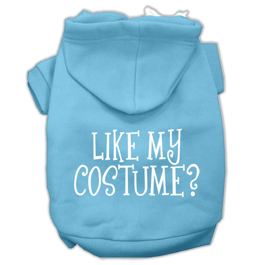 Like my costume? Screen Print Pet Hoodies Baby Blue Size M