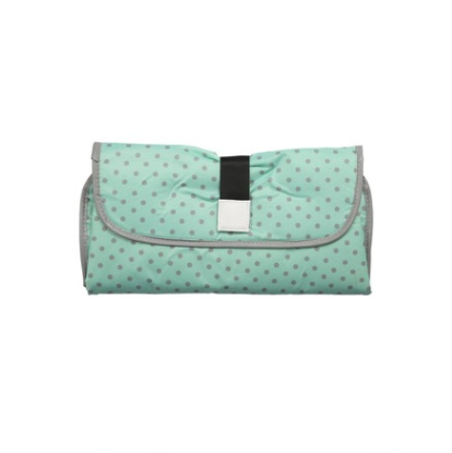 style: Dark green dots - Portable Diaper Changing Pad Clutch for Newborn