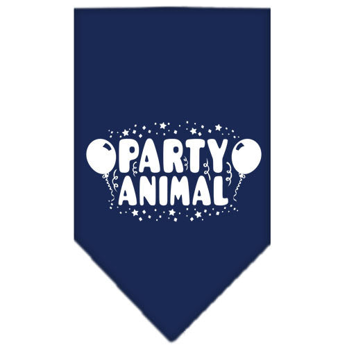 Party Animal Screen Print Bandana Navy Blue Small