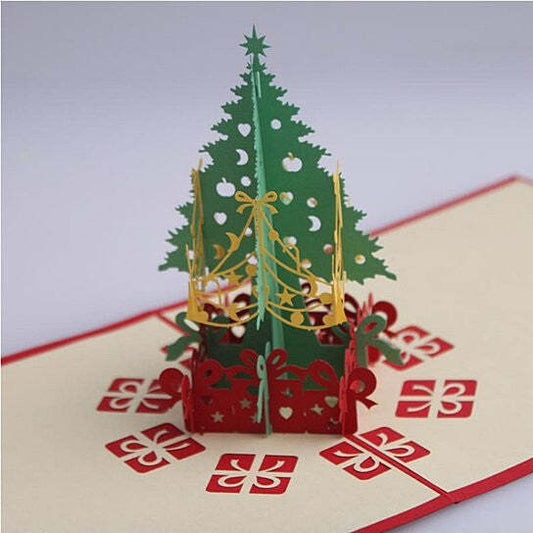 3D Christmas Tree Greeting Cards Memories Treasured Forever