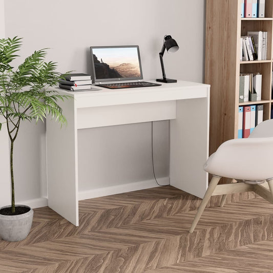 vidaXL Desk White 35.4"x15.7"x28.3" Engineered Wood