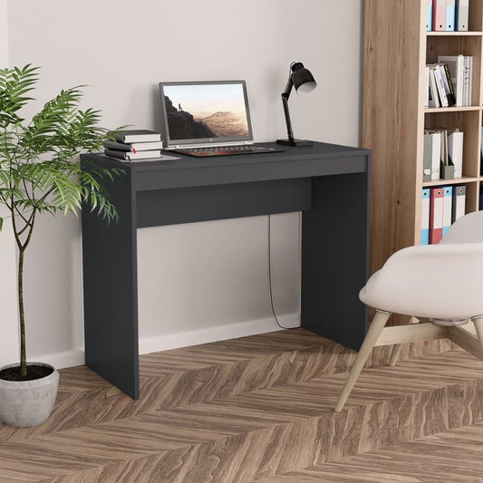 vidaXL Desk Gray 35.4"x15.7"x28.3" Engineered Wood