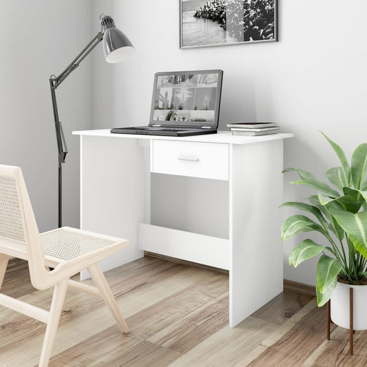 vidaXL Desk White 39.4"x19.7"x29.9" Engineered Wood