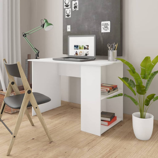 vidaXL Desk White 43.3"x23.6"x28.7" Engineered Wood