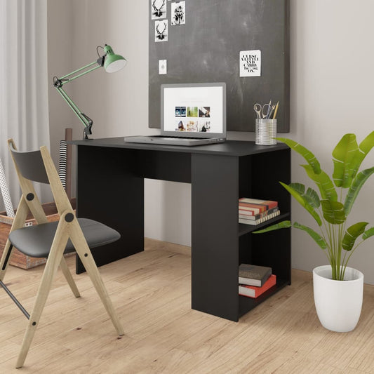 vidaXL Desk Black 43.3"x23.6"x28.7" Engineered Wood