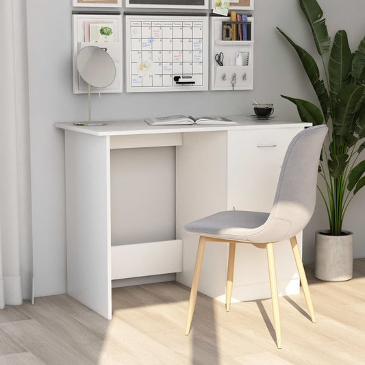 vidaXL Desk White 39.4"x19.7"x29.9" Engineered Wood