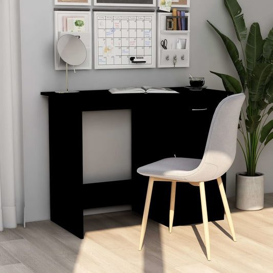 vidaXL Desk Black 39.4"x19.7"x29.9" Engineered Wood