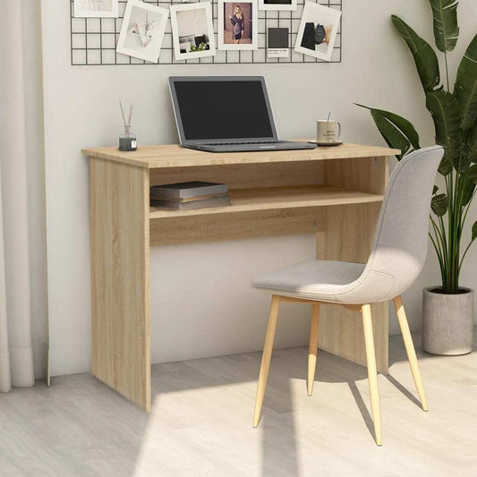 vidaXL Desk Sonoma Oak 35.4"x19.7"x29.1" Engineered Wood