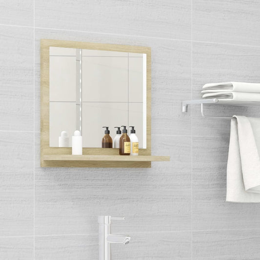 vidaXL Bathroom Mirror Sonoma Oak 15.7"x4.1"x14.6" Engineered Wood