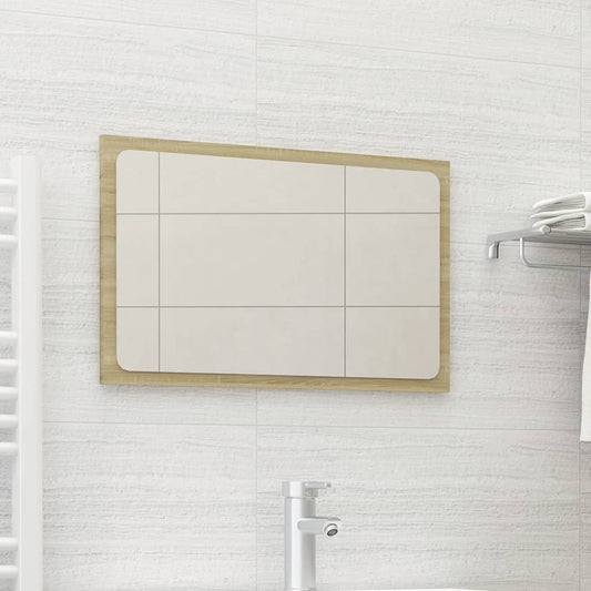 vidaXL Bathroom Mirror Sonoma Oak 23.6"x0.6"x14.6" Engineered Wood