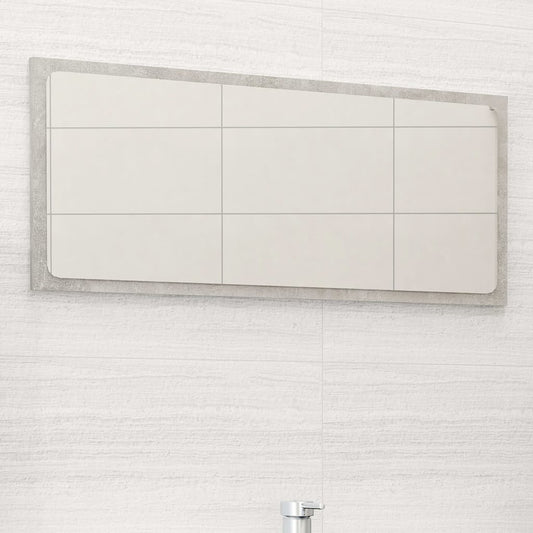 vidaXL Bathroom Mirror Concrete Gray 31.5"x0.6"x14.6" Engineered Wood