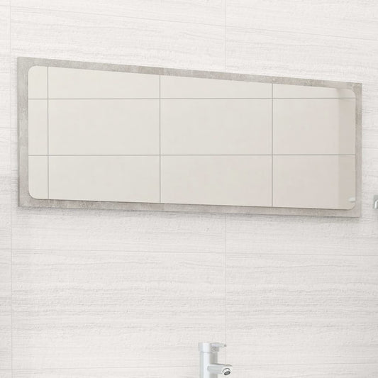 vidaXL Bathroom Mirror Concrete Gray 35.4"x0.6"x14.6" Engineered Wood