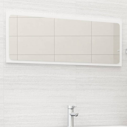 vidaXL Bathroom Mirror White 39.4"x0.6"x14.6" Engineered Wood