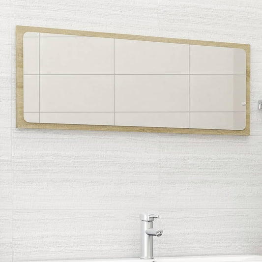 vidaXL Bathroom Mirror Sonoma Oak 39.4"x0.6"x14.6" Engineered Wood