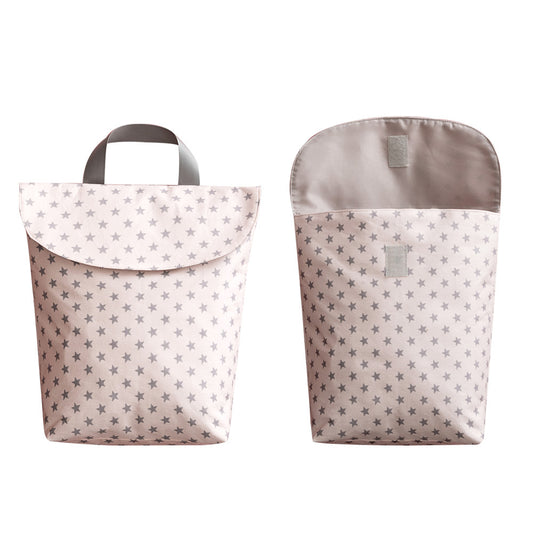 Color: Pink little star, Size: L - Baby diaper storage bag