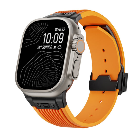 Color: Black Orange, Specifications: 42or44or45or49MM - Creative And Minimalist Home Silicone Strap