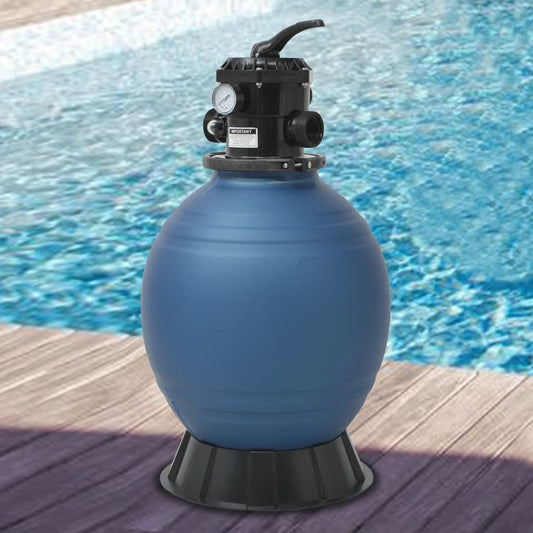 vidaXL Pool Sand Filter with 6 Position Valve Blue 18 inch