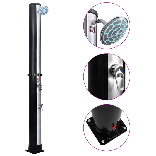 vidaXL Outdoor Solar Shower with Shower Head and Faucet 10.6 gal