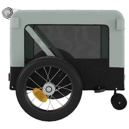 vidaXL Pet Bike Trailer Gray and Black Oxford Fabric and Iron