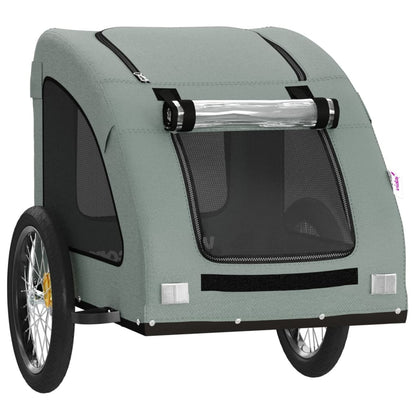 vidaXL Pet Bike Trailer Gray Oxford Fabric and Iron