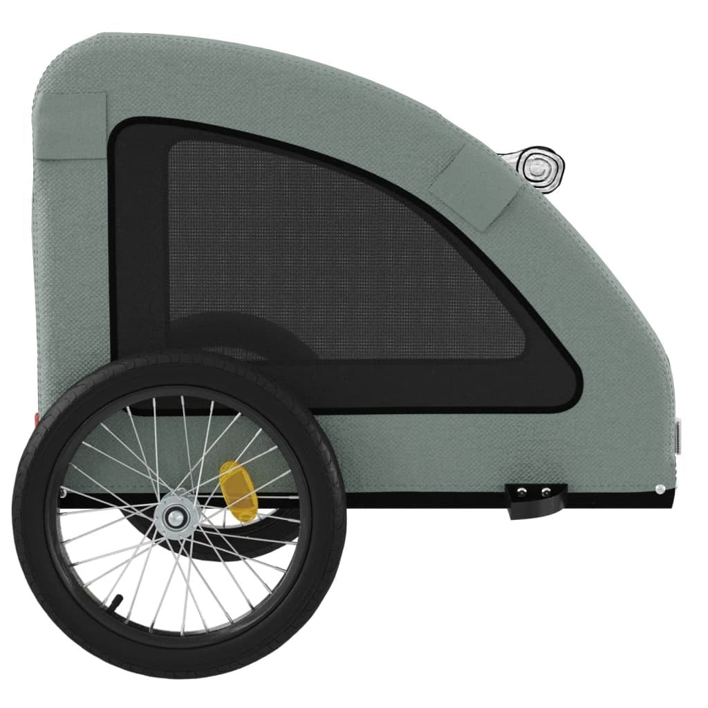 vidaXL Pet Bike Trailer Gray Oxford Fabric and Iron