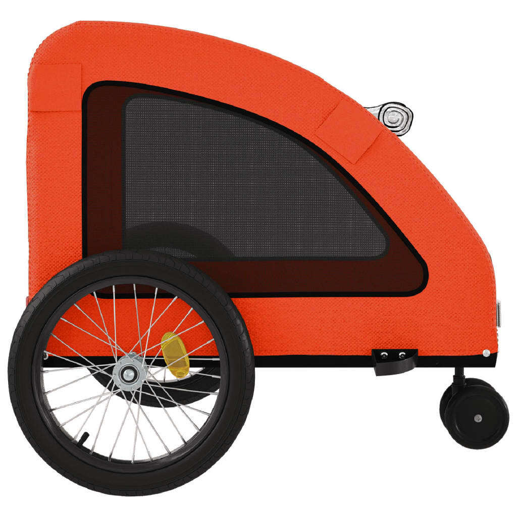 vidaXL Pet Bike Trailer Orange and Gray Oxford Fabric and Iron