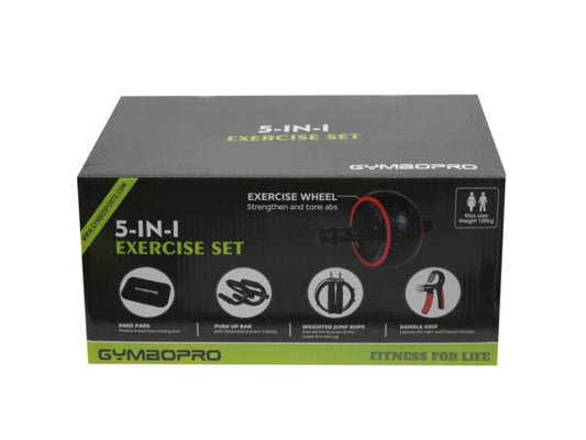 5-in-1 rolling wheel core fitness exercise set ( Case of 2 )