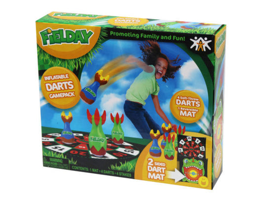 fielday inflatable darts with 2 sided dart mat outdoor game ( Case of 12 )