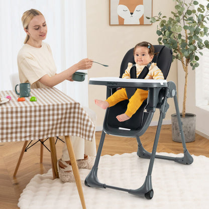 3-In-1 Convertible Baby High Chair for Toddlers-Black - Color: Black