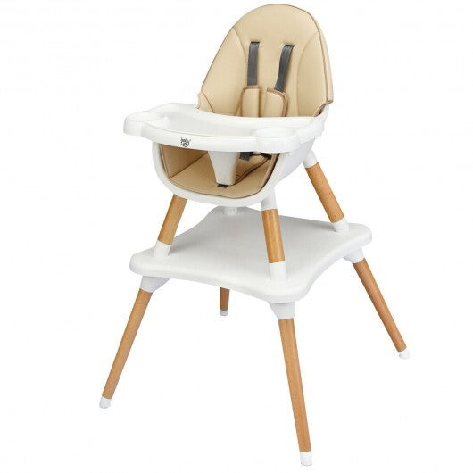 5-in-1 Baby Wooden Convertible High Chair -Gray