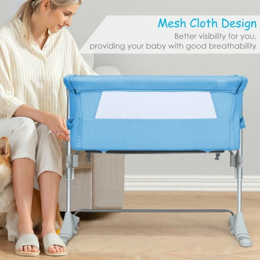 Travel Portable Baby Bed Side Sleeper  Bassinet Crib with Carrying Bag-Blue - Color: Blue