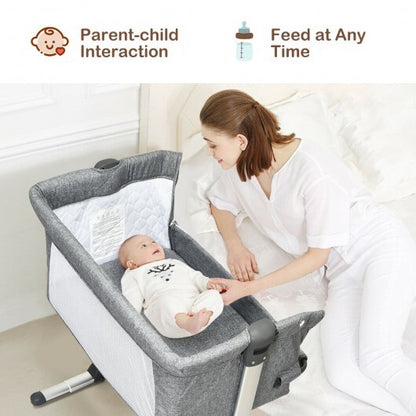 Travel Portable Baby Bed Side Sleeper  Bassinet Crib with Carrying Bag-Gray - Color: Gray